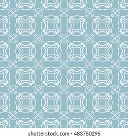 Blue and white seamless geometric pattern, repeating texture. Seamless line background. Contemporary graphic design, ethnic arabic, indian, turkish monochrome ornament.