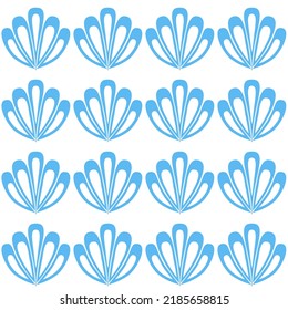 Blue white seamless pattern background with shell for product design and decoration