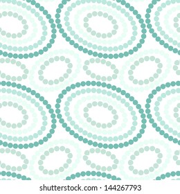 blue, white seamless pattern with circles in ethnic style