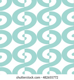 Blue and white seamless pattern. Modern abstract texture. Repeating geometric tiles with scrolls.