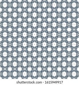 Blue and white seamless pattern for textile, backgrounds, tiles and designs, fabric, print.