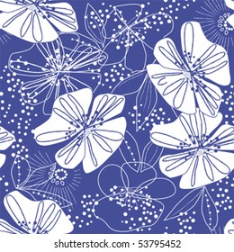 Blue and white seamless pattern; vector illustration