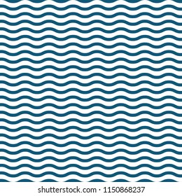 blue with white seamless waves pattern vector illustration