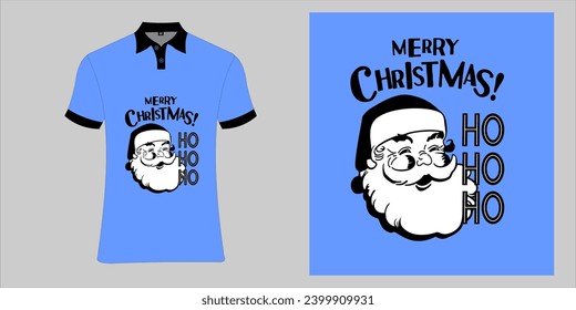 Blue and White Simple Merry Christmas T Shirt design vector art ready to print and editable