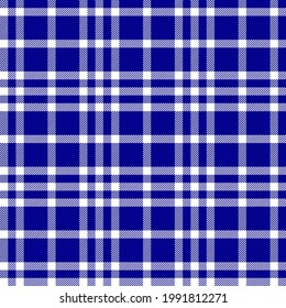 Blue and white simple plaid. Two colour check pattern suitable for fashion, home decor and stationary.