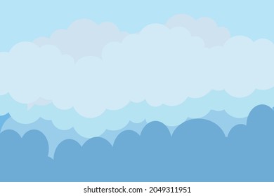 Blue and white sky with clouds vector illustration, Can be used for design, poster bennar or presentation design. illustration.Paper clouds and blue sky background.