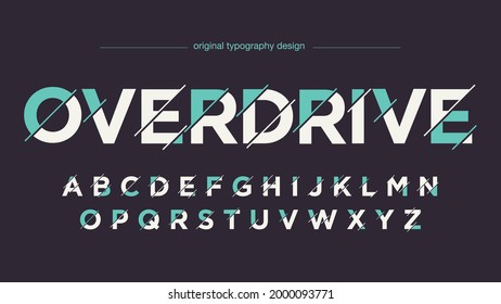 Blue and White Sliced Sports Futuristic Artistic Font Typography
