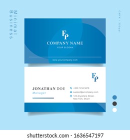 Blue and white smart business card 02. Vector Illustration EPS10.