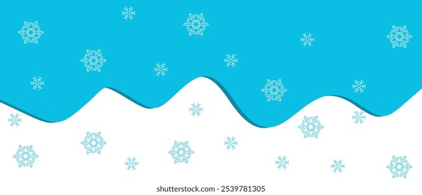 fundo floco de neve azul e branco, design de paisagem simples, vetores editáveis eps 10.
