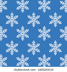 Blue and white snowflakes background design, Winter season merry christmas decoration card invitation celebration and holiday theme Vector illustration