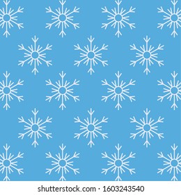 Blue and white snowflakes background design, Winter season merry christmas decoration card invitation celebration and holiday theme Vector illustration