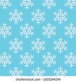 Blue and white snowflakes background design, Winter season merry christmas decoration card invitation celebration and holiday theme Vector illustration