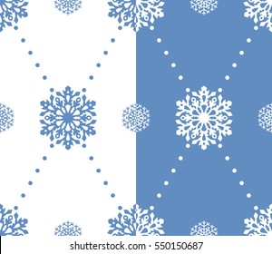  Blue and white snowflakes background. Seamless pattern for wrapping paper.Design for fabric,wallpaper,background,invitation and bookcovers.