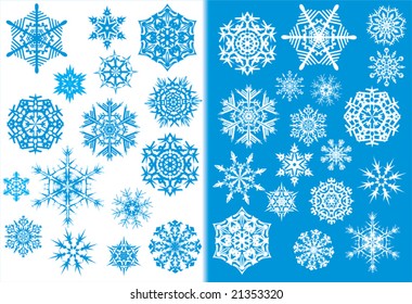 blue and white snowflakes collection