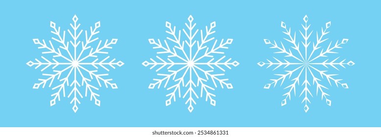 Blue and white Snowflakes icon set. Black snowflake. Snowflakes template. Snowflake winter. Snowflakes icons. Snowflake vector icon in eps 10.