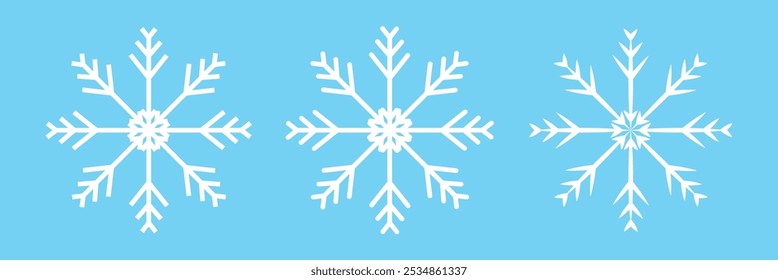 Blue and white Snowflakes icon set. Black snowflake. Snowflakes template. Snowflake winter. Snowflakes icons. Snowflake vector icon in eps 10.
