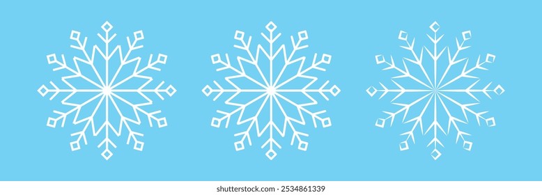 Blue and white Snowflakes icon set. Black snowflake. Snowflakes template. Snowflake winter. Snowflakes icons. Snowflake vector icon in eps 10.