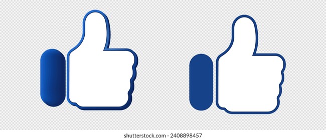 Botón similar a las redes sociales en blanco y azul. Icono de aumento