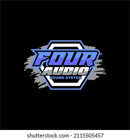 Blue White Sound System Logo Stock Vector (Royalty Free) 2115505457 ...