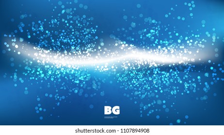 Blue and White Sparkling Wallpaper Background, Flyer or Cover Design for Your Business with Abstract Blurred Pattern - Applicable for Reports, Presentations, Placards, Posters-Creative Vector Template
