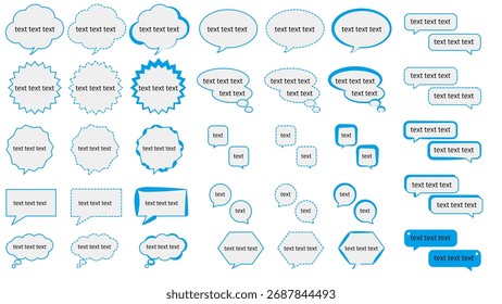 Blue and White Speech Balloon Set
