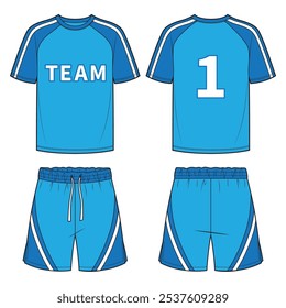 Diseño del deporte azul y blanco para la camiseta del fútbol, uniforme del fútbol