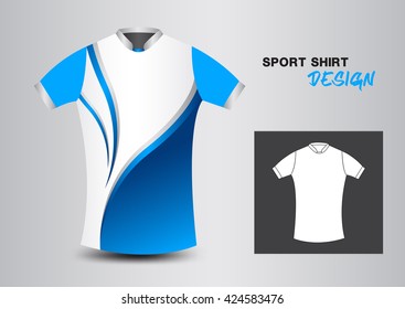 Blue and white sport shirt design, uniform ,clothes,vector