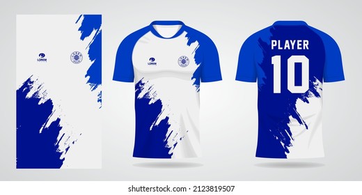 blue white sports jersey design template