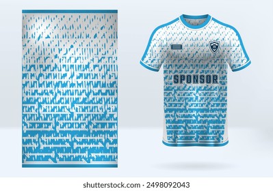 Blue and white sports jersey template design with a nice detailed pattern