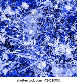Blue and white. The spots and splashes. Abstract seamless vector background
