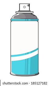 Blue and white spray deodorant