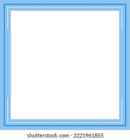 Blue and white square background color with stripe line shape. Suitable for social media post and web internet ads. Template layout. Frame, boarder for text, picture, advertisement. Empty space. 