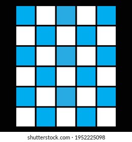 Blue and White Squares with Black Background