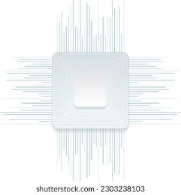 Blue white squares and lines concept abstract tech background. Minimal vector design