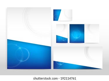 Blue and white stationery