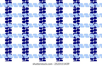 Azul blanco tira redonda bloque zigzag rejilla de tira Horizontal, patrón de repetición sin fisuras, diseño para impresión de tela, impresión de papel de envoltura vintage, patrón de cultura tradicional, rectángulo cuadrado de bloque