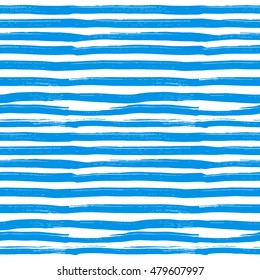 Blue and white stripe background. Hand drawn vector illustration.