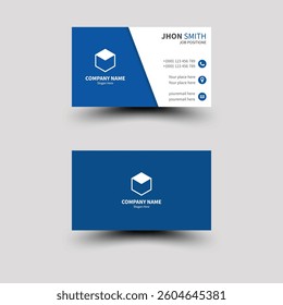 blue and white stylish business card design template