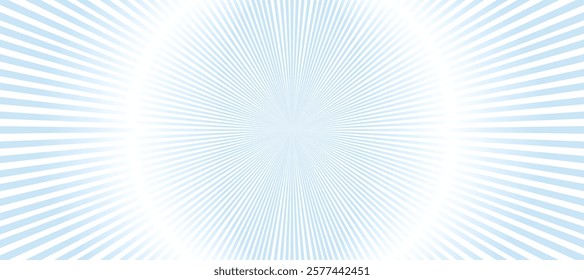 Blue and white sunburst background with rays