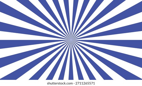 Blau-weißes Sunburst-Design mit Strahlen aus dem Zentrum