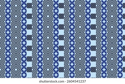 Blue and White Swirl Seamless Knitting Pattern