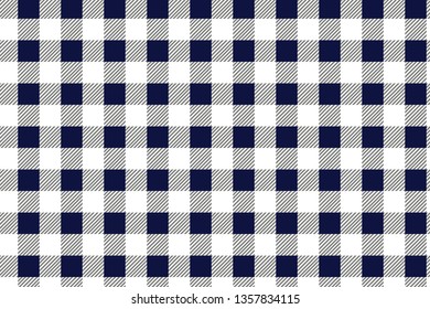 Blue and white tablecloth pattern, Texture from rhombus/squares for - plaid, tablecloths, clothes, shirts, dresses, paper, blankets and other textile products. Vector illustration.