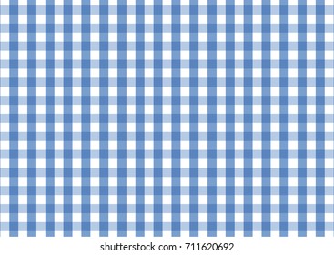 Blue and white tablecloth pattern, Texture from rhombus/squares for - plaid, tablecloths, clothes, shirts, dresses, paper, blankets and other textile products. Vector illustration.