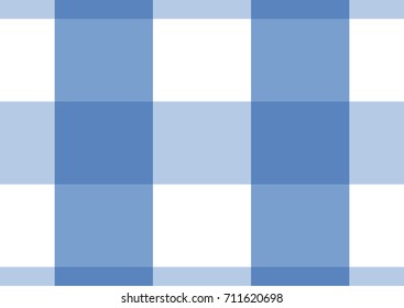 Blue and white tablecloth pattern, Texture from rhombus/squares for - plaid, tablecloths, clothes, shirts, dresses, paper, blankets and other textile products. Vector illustration.
