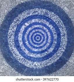 Blue and white target polygonal background