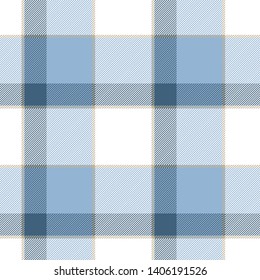 Blue and White Tartan Plaid pattern. Men's shirt flannel textile background.