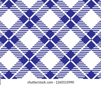 blue and white tartan plaid pattern.Vector illustration.EPS-10.