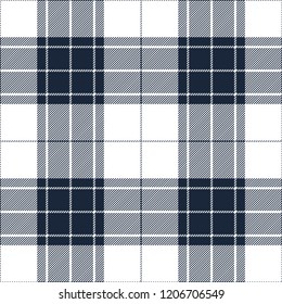 Blue And White Tartan Plaid Scottish Textile Pattern