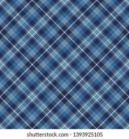 Blue and White Tartan Plaid Seamless Pattern Background. Flannel Shirt Tartan Patterns. Trendy Tiles Vector Illustration for Wallpapers.