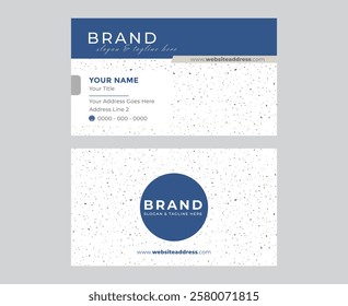 Blue White Terrazzo Elegant Minimal Business Card Design